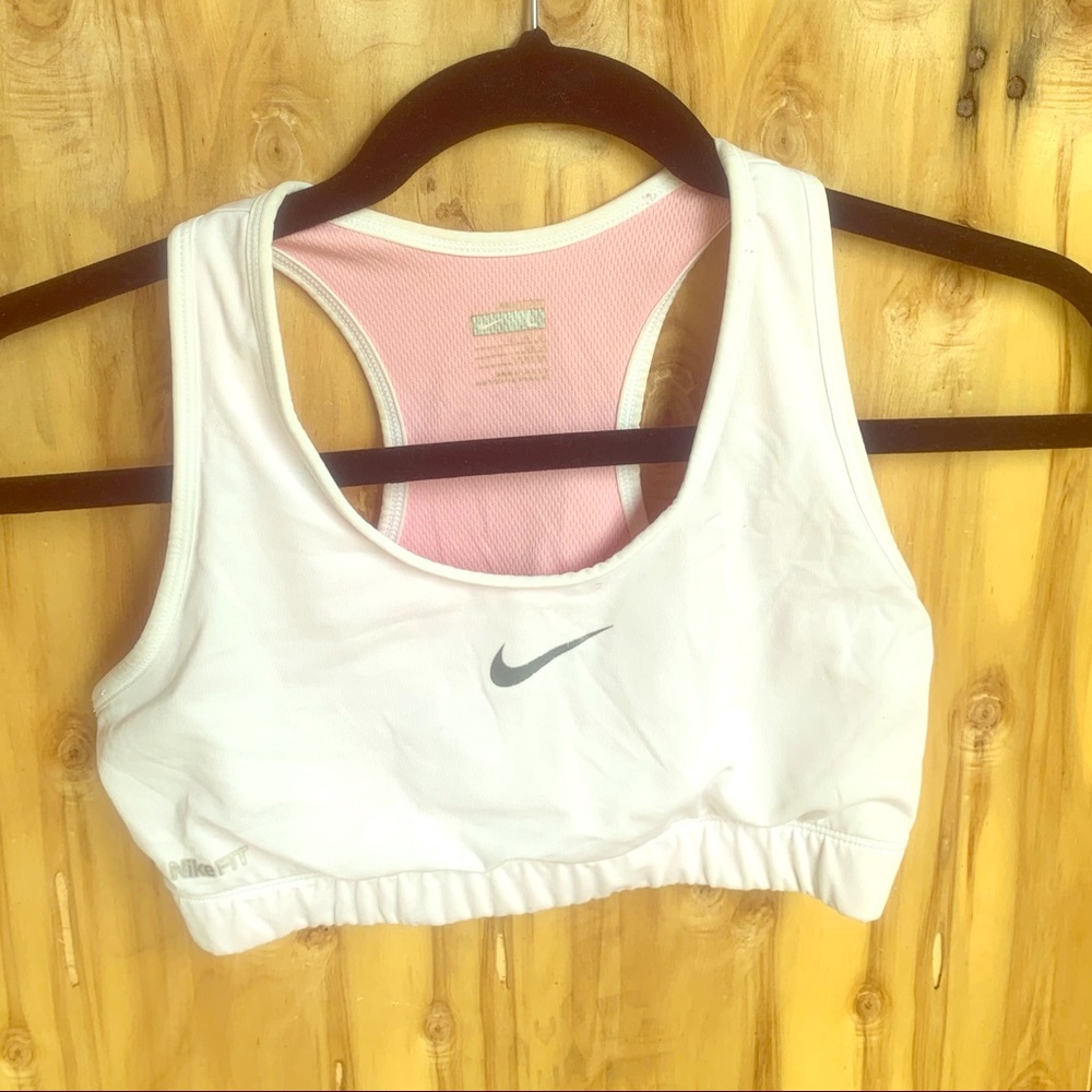 Nike white sports bra YOUTH - size large 14